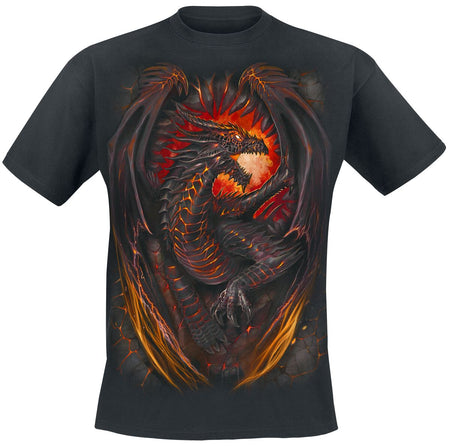T-Shirt Manches courtes Gothic de Spiral - Dragon Furnace - S à 4XL - pour Homme - noir - Spiral