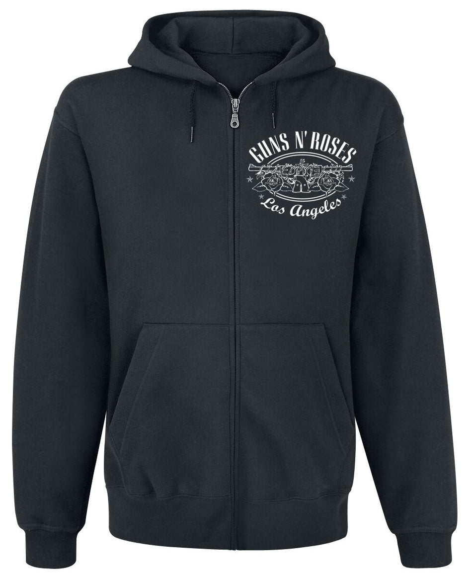 Sweat-shirt zippé à capuche  de Guns N' Roses - Étiquette Paradise City - S à XXL - pour Homme - noir - Guns N' Roses
