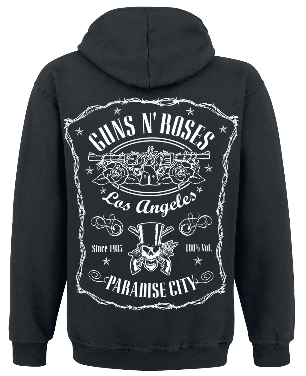 Sweat-shirt zippé à capuche  de Guns N' Roses - Étiquette Paradise City - S à XXL - pour Homme - noir - Guns N' Roses - View 2