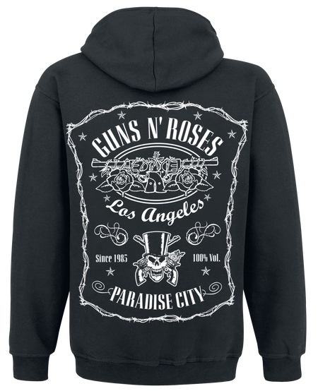 Sweat-shirt zippé à capuche  de Guns N' Roses - Étiquette Paradise City - S à XXL - pour Homme - noir - Guns N' Roses - View 2