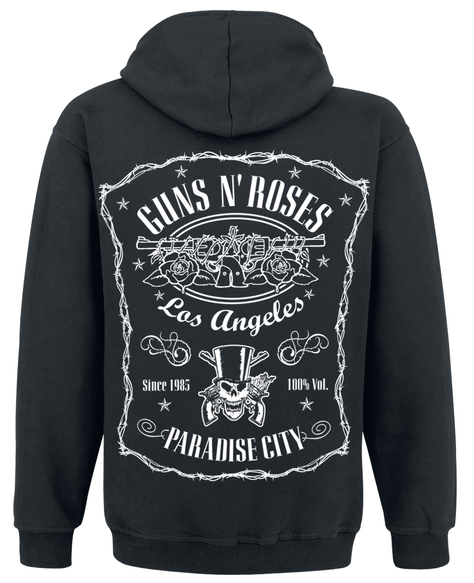 Sweat-shirt zippé à capuche  de Guns N' Roses - Étiquette Paradise City - S à XXL - pour Homme - noir - Guns N' Roses - View 2
