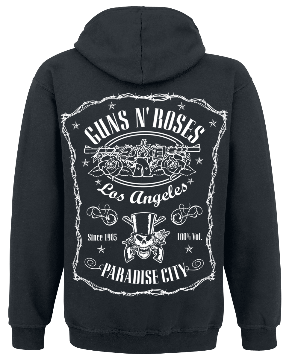 Sweat-shirt zippé à capuche  de Guns N' Roses - Étiquette Paradise City - S à XXL - pour Homme - noir - Guns N' Roses - View 2