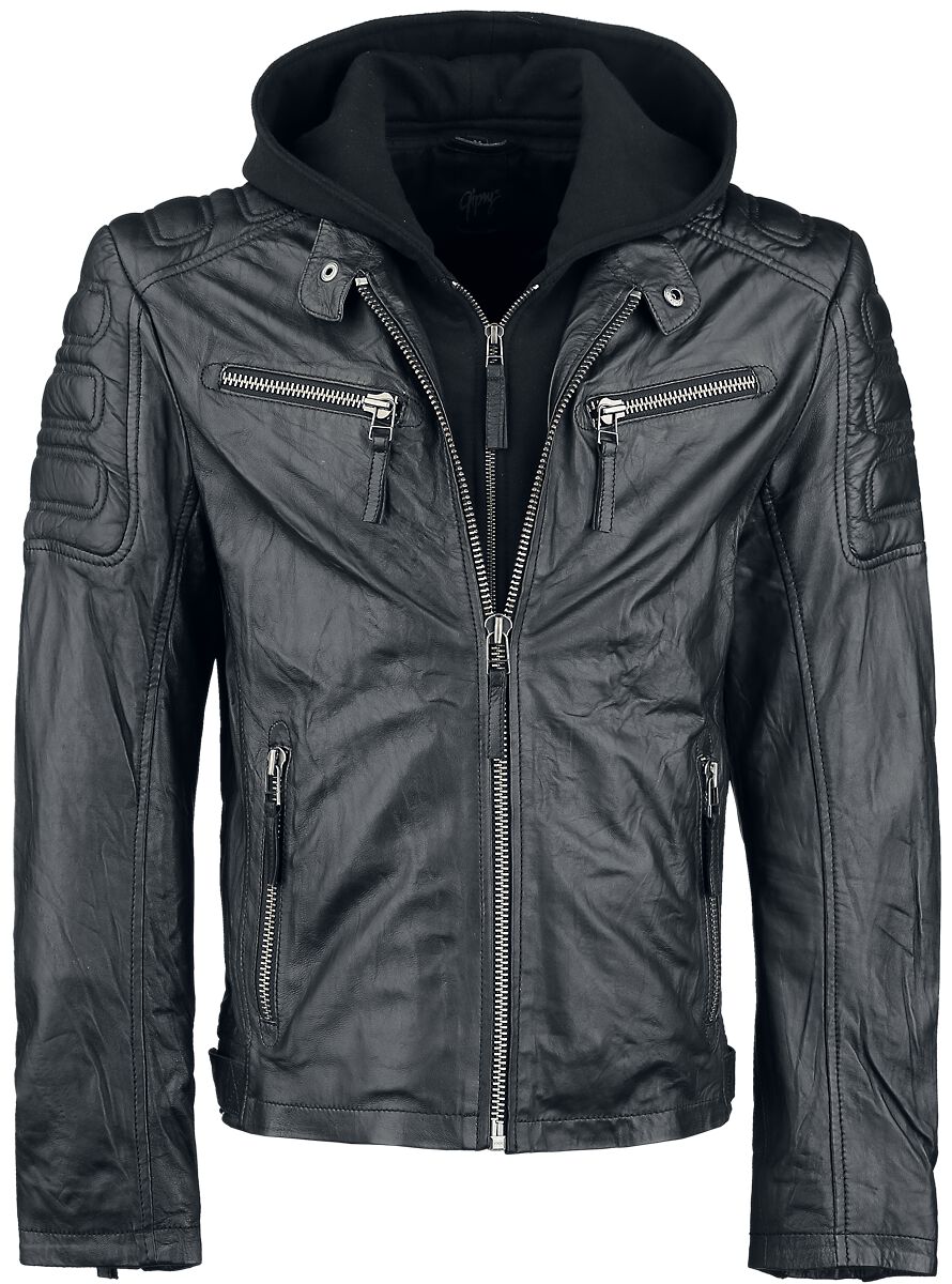 Veste en cuir  de Mauritius - Rodney - XL à 5XL - pour Homme - noir - Mauritius