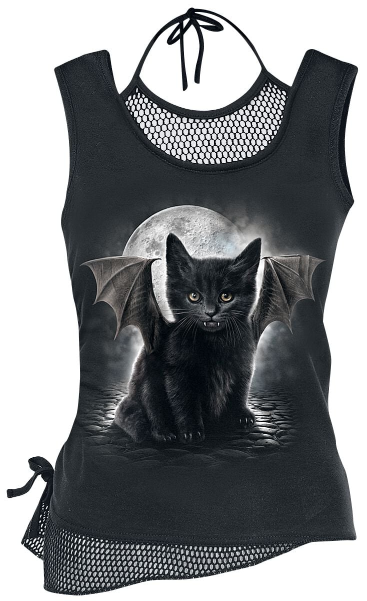 Top  de Spiral - Bat Cat - S - pour Femme - noir - Spiral