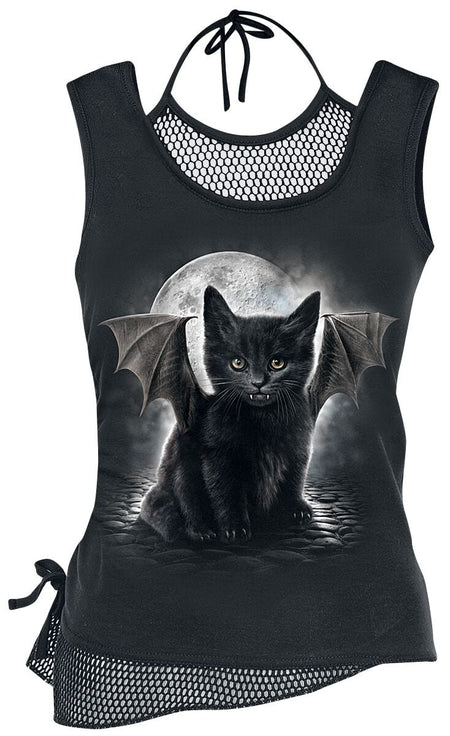 Top  de Spiral - Bat Cat - S - pour Femme - noir - Spiral