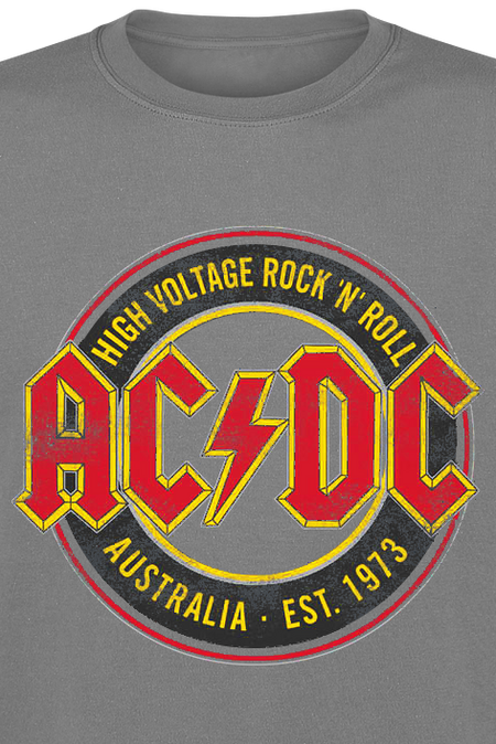 T-Shirt Manches courtes  de AC/DC - High Voltage - Rock 'N' Roll - Australia Est. 1973 - S à XXL - pour Homme - gris - AC/DC - View 2