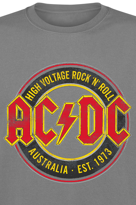 T-Shirt Manches courtes  de AC/DC - High Voltage - Rock 'N' Roll - Australia Est. 1973 - S à XXL - pour Homme - gris - AC/DC - View 2