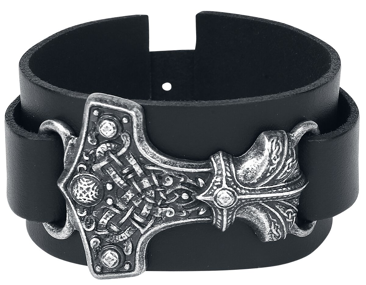 Bracelet en cuir Gothic de Alchemy Gothic - Marteau De Thor - pour Homme - Standard - Alchemy Gothic