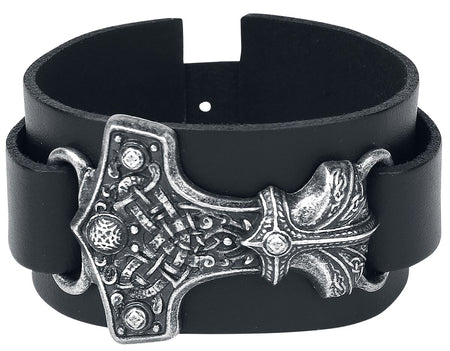 Bracelet en cuir Gothic de Alchemy Gothic - Marteau De Thor - pour Homme - Standard - Alchemy Gothic