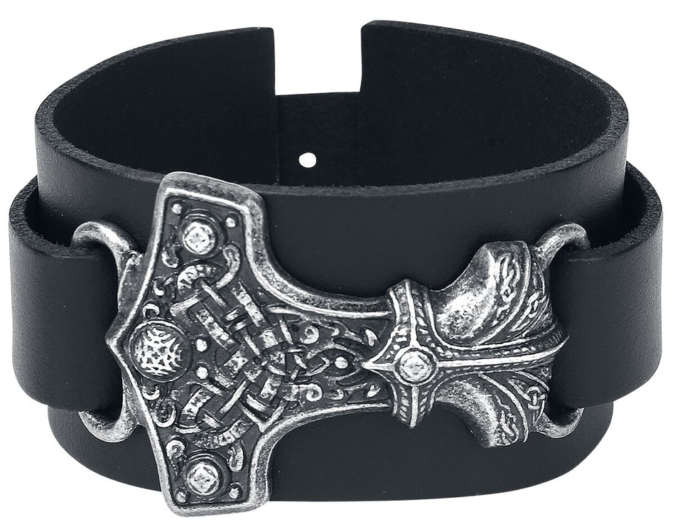 Bracelet en cuir Gothic de Alchemy Gothic - Marteau De Thor - pour Homme - Standard - Alchemy Gothic