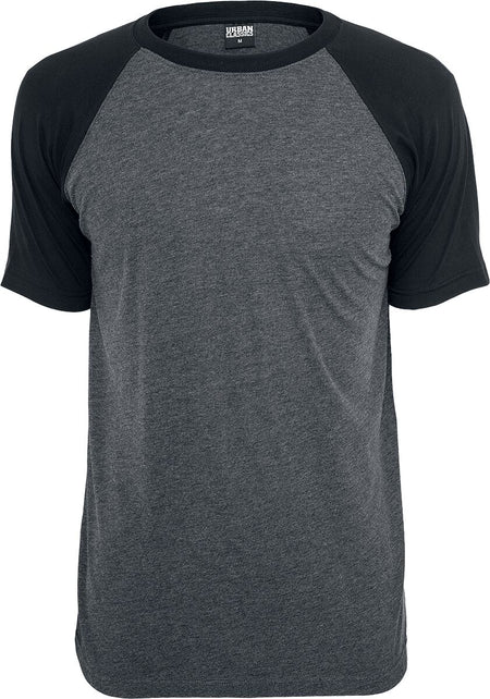 T-Shirt Manches courtes  de Urban Classics - T-Shirt Raglan Contrast - S à XXL - pour Homme - anthracite/noir - Urban Classics