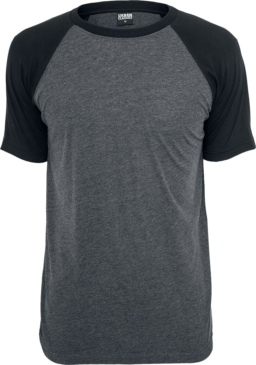 T-Shirt Manches courtes  de Urban Classics - T-Shirt Raglan Contrast - S à XXL - pour Homme - anthracite/noir - Urban Classics