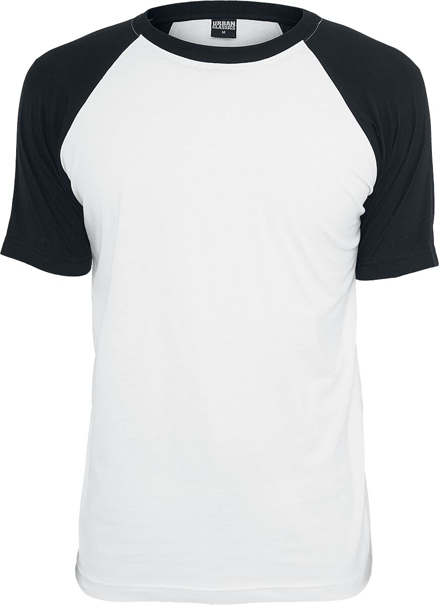 T-Shirt Manches courtes  de Urban Classics - T-Shirt Raglan Contrast - S à XXL - pour Homme - blanc/noir - Urban Classics