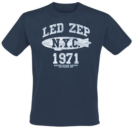 T-Shirt Manches courtes  de Led Zeppelin - NYC 1971 - S à XXL - pour Homme - bleu - Led Zeppelin