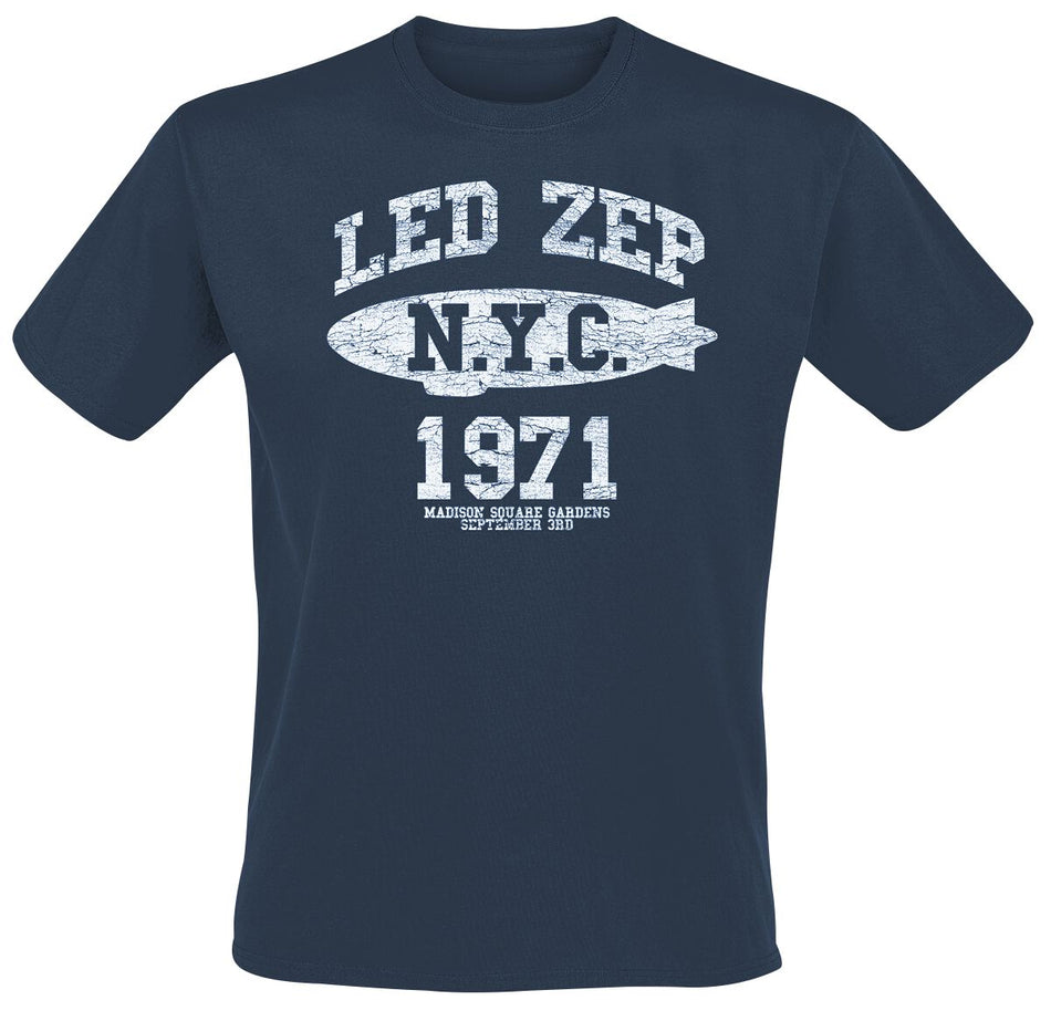 T-Shirt Manches courtes  de Led Zeppelin - NYC 1971 - S à XXL - pour Homme - bleu - Led Zeppelin