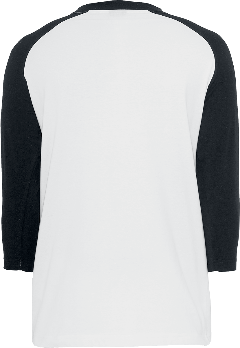 T-shirt manches longues  de Urban Classics - T-Shirt manches 3/4 Raglan - XL à 5XL - pour Homme - blanc/noir - Urban Classics - View 2