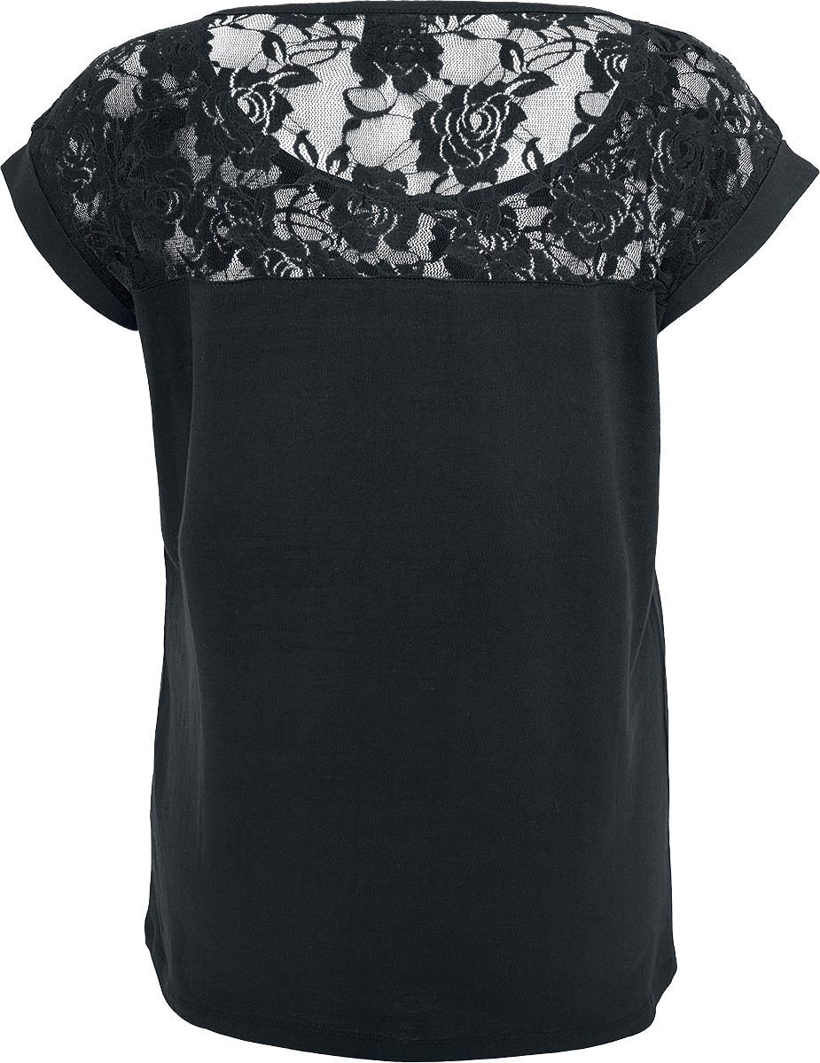 T-Shirt Manches courtes  de Urban Classics - Ladies T-Shirt Top Laces - XS à L - pour Femme - noir - Urban Classics - View 2