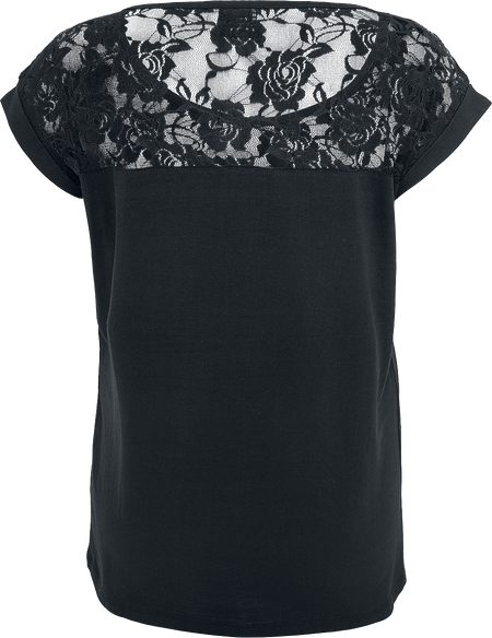 T-Shirt Manches courtes  de Urban Classics - Ladies T-Shirt Top Laces - XS à L - pour Femme - noir - Urban Classics - View 2