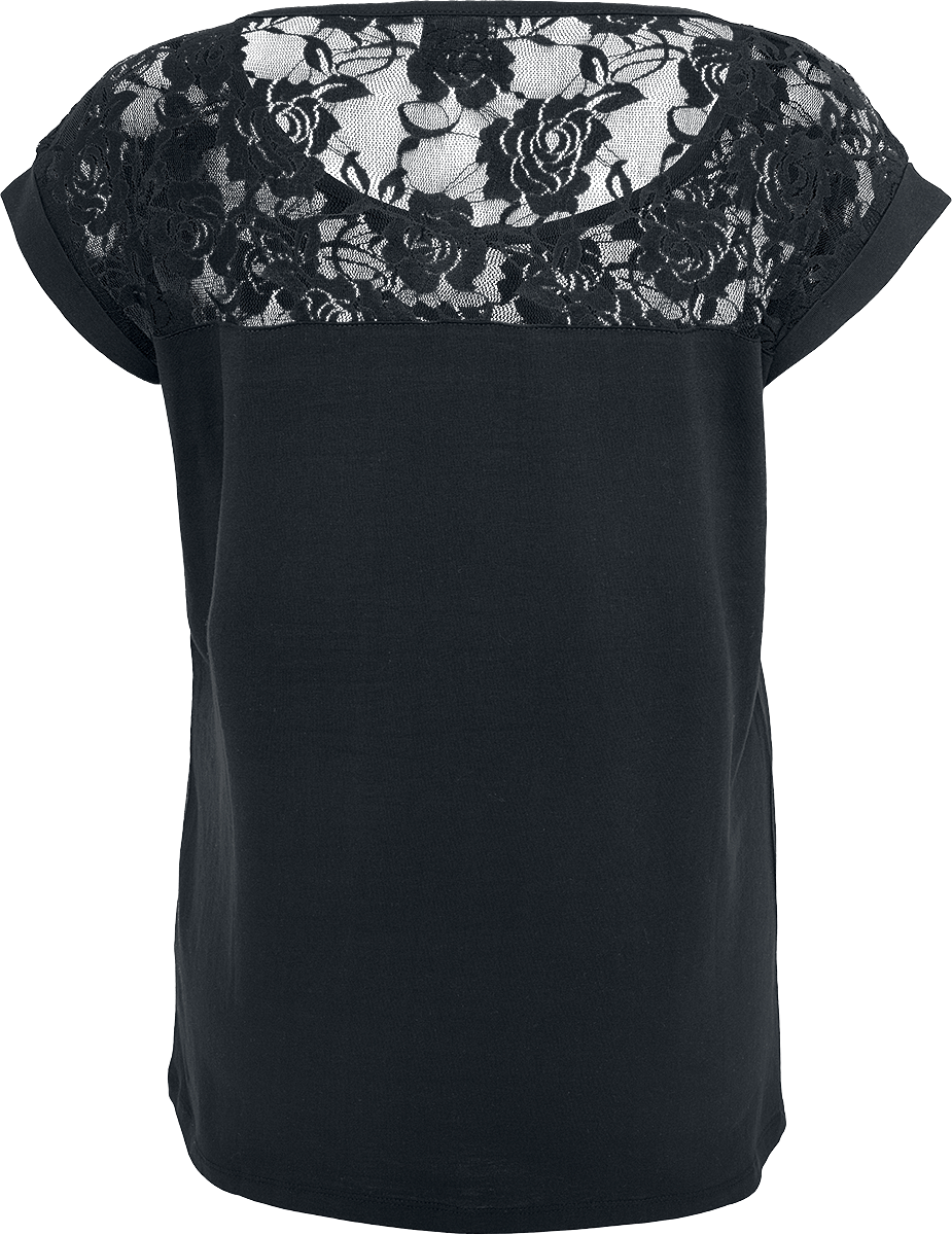 T-Shirt Manches courtes  de Urban Classics - Ladies T-Shirt Top Laces - XS à XL - pour Femme - noir - Urban Classics - View 2
