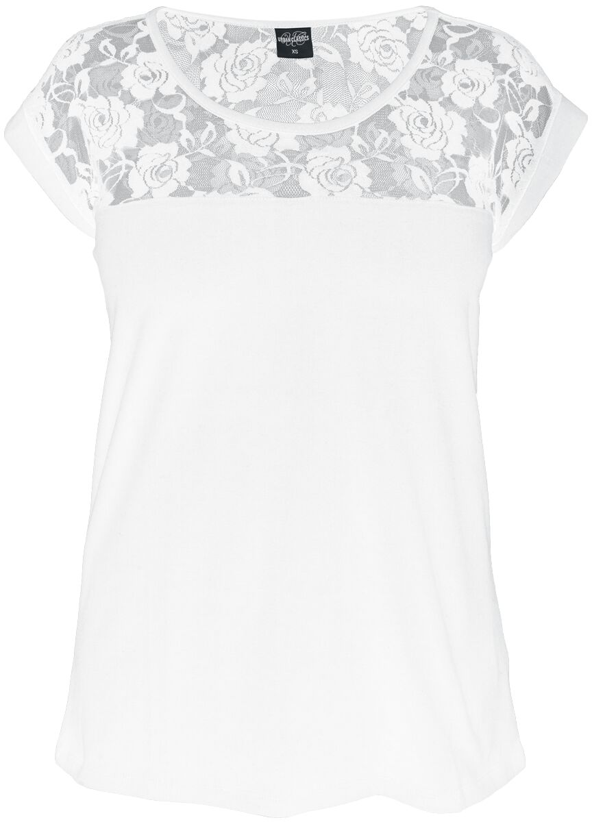 T-Shirt Manches courtes  de Urban Classics - Ladies T-Shirt Top Laces - XS à XL - pour Femme - blanc - Urban Classics