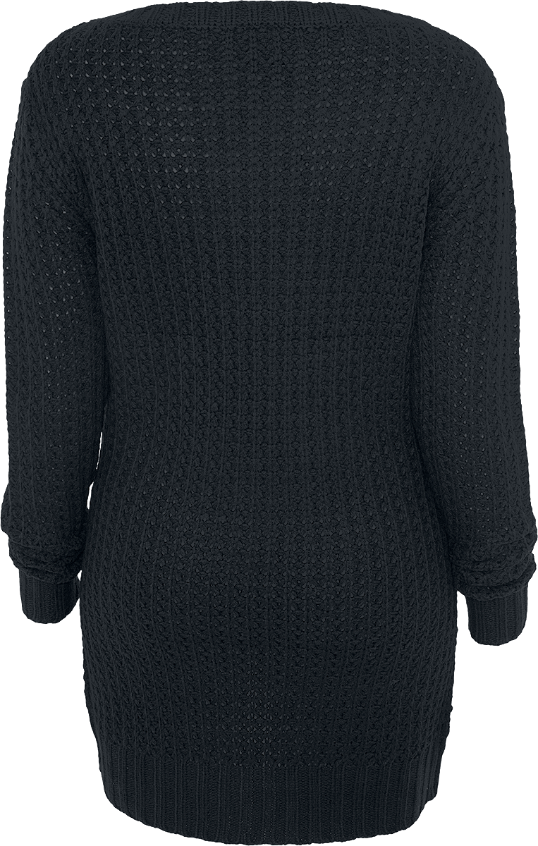 Pull tricoté  de Urban Classics - Ladies Sweat Long Wideneck - XS à XL - pour Femme - noir - Urban Classics - View 2