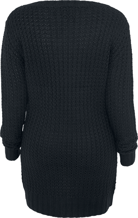 Pull tricoté  de Urban Classics - Ladies Sweat Long Wideneck - XS à XL - pour Femme - noir - Urban Classics - View 2