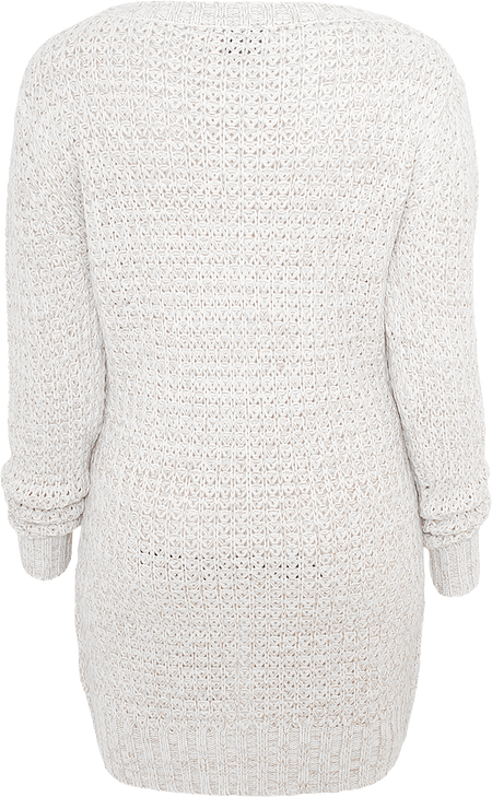 Pull tricoté  de Urban Classics - Ladies Sweat Long Wideneck - XS à XL - pour Femme - blanc cassé - Urban Classics - View 2