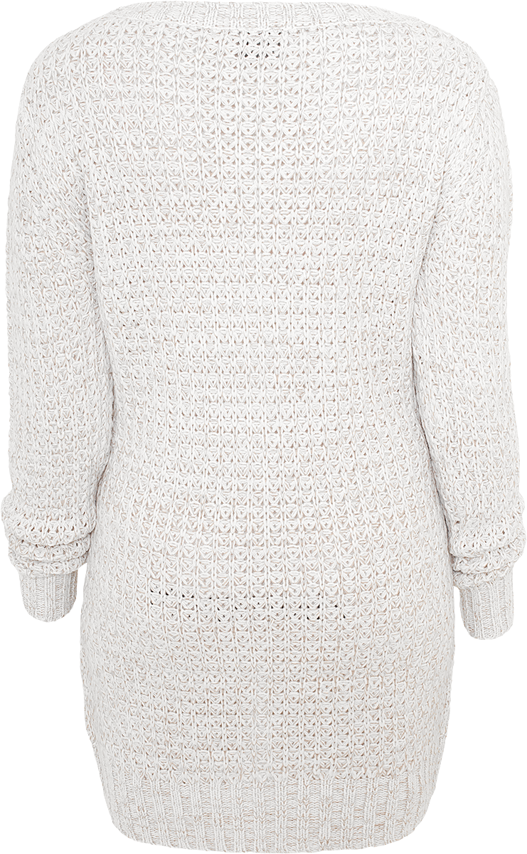 Pull tricoté  de Urban Classics - Ladies Sweat Long Wideneck - XS à XL - pour Femme - blanc cassé - Urban Classics - View 2
