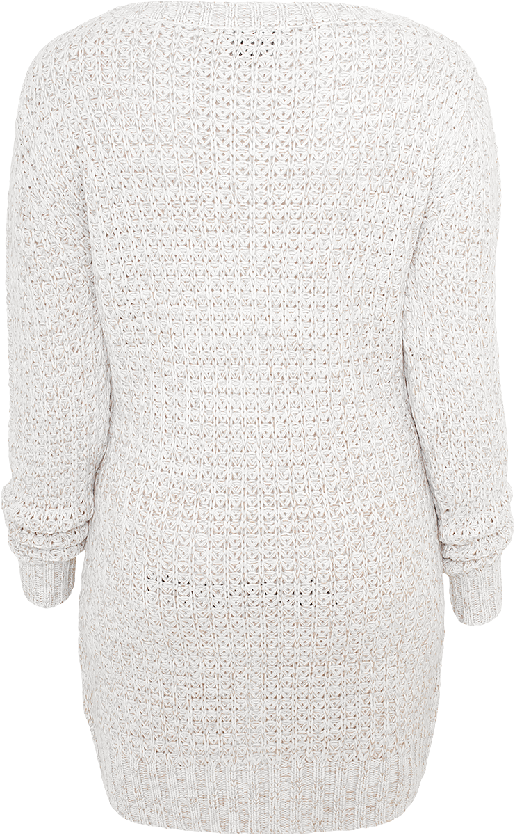 Pull tricoté  de Urban Classics - Ladies Sweat Long Wideneck - XS à XL - pour Femme - blanc cassé - Urban Classics - View 2