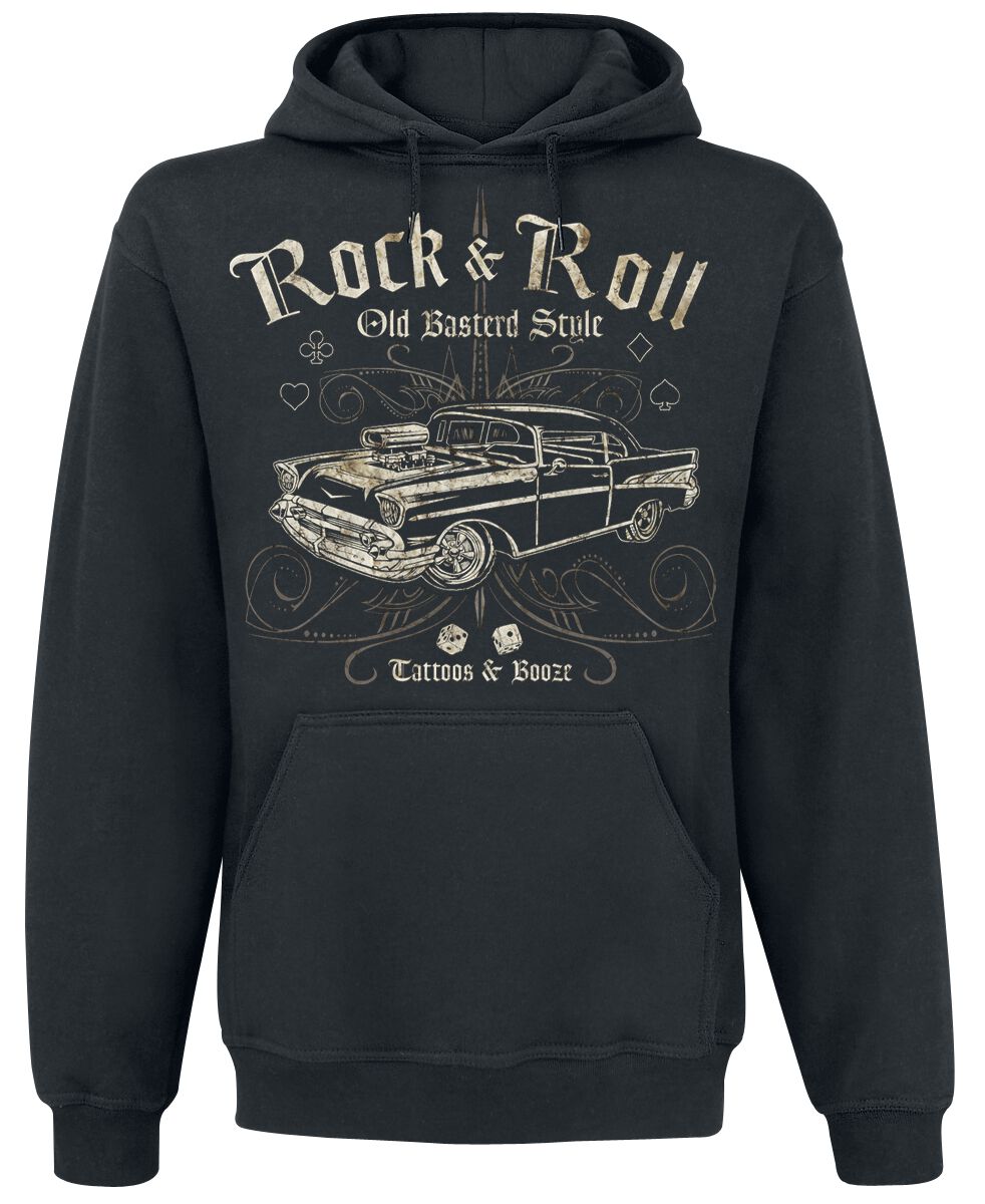 Sweat-shirt à capuche Rockabilly de Old Basterd Style - S à 5XL - pour Homme - noir - Old Basterd Style