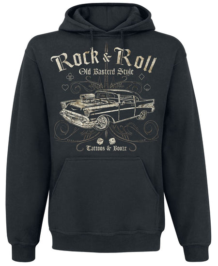 Sweat-shirt à capuche Rockabilly de Old Basterd Style - S à 5XL - pour Homme - noir - Old Basterd Style