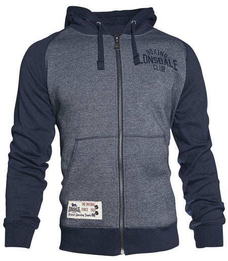 Sweat-shirt zippé à capuche  de Lonsdale London - Slough - M à 5XL - pour Homme - bleu chiné - Lonsdale London
