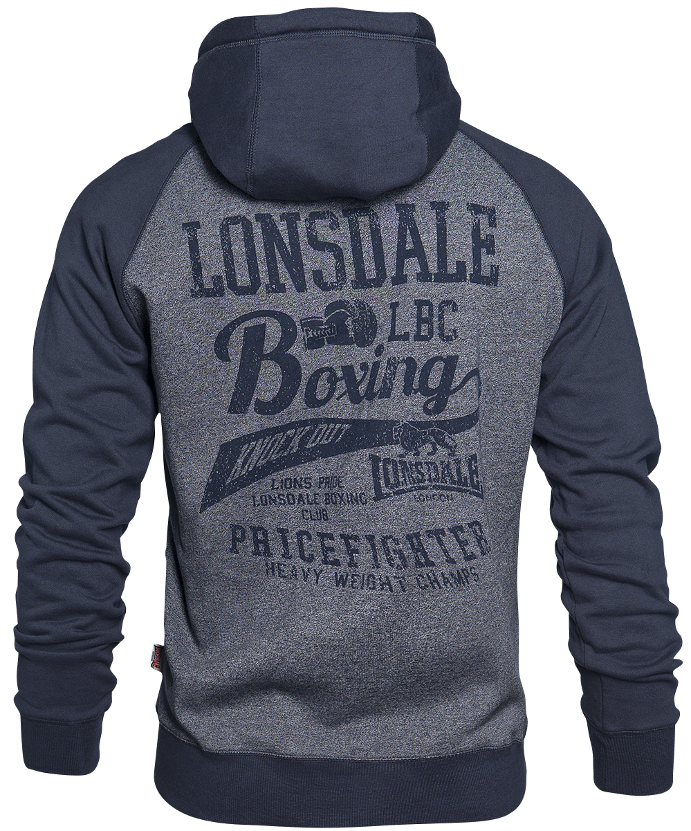 Sweat-shirt zippé à capuche  de Lonsdale London - Slough - M à 5XL - pour Homme - bleu chiné - Lonsdale London - View 2