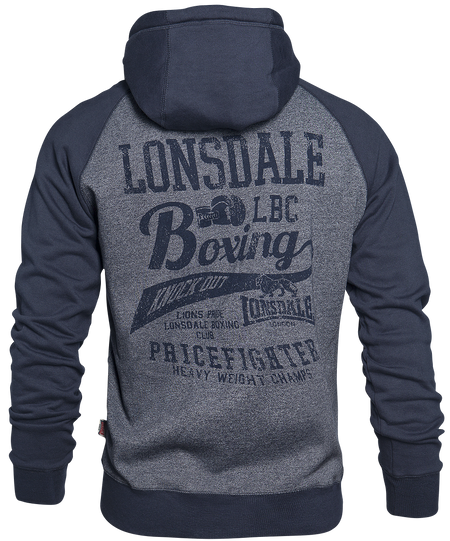 Sweat-shirt zippé à capuche  de Lonsdale London - Slough - M à 5XL - pour Homme - bleu chiné - Lonsdale London - View 2