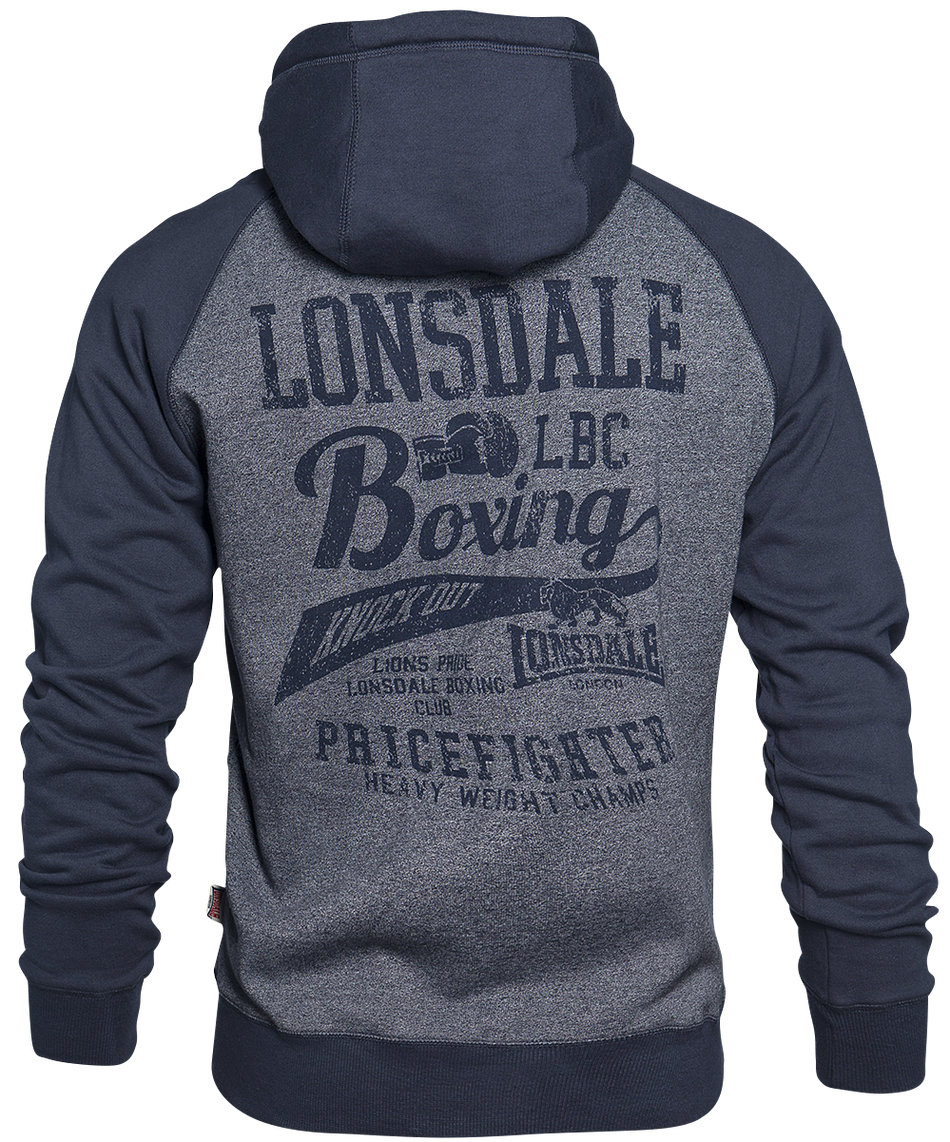 Sweat-shirt zippé à capuche  de Lonsdale London - Slough - M à 5XL - pour Homme - bleu chiné - Lonsdale London - View 2