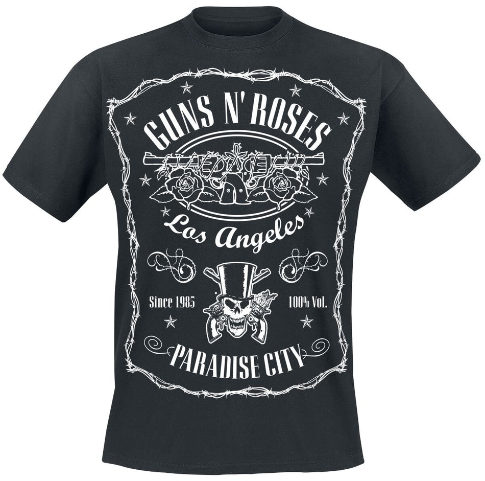 T-Shirt Manches courtes  de Guns N' Roses - Étiquette Paradise City - S à 4XL - pour Homme - noir - Guns N' Roses