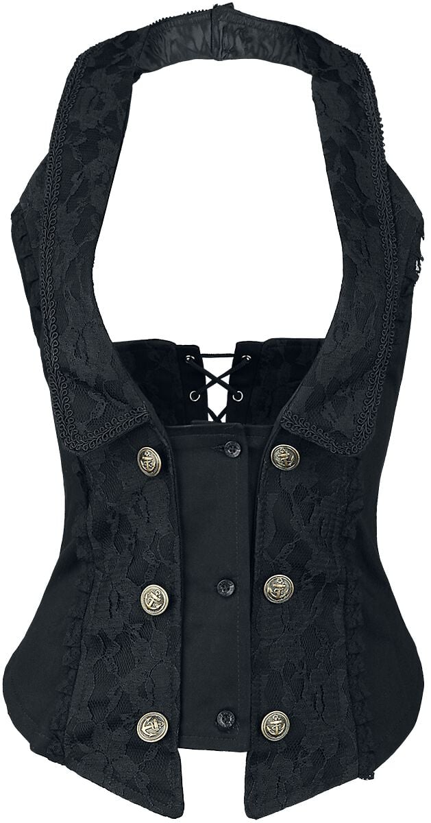 Ceinture Corset  de Burleska - Corset Dos Nus Melissa - S à XL - pour Femme - noir - Burleska