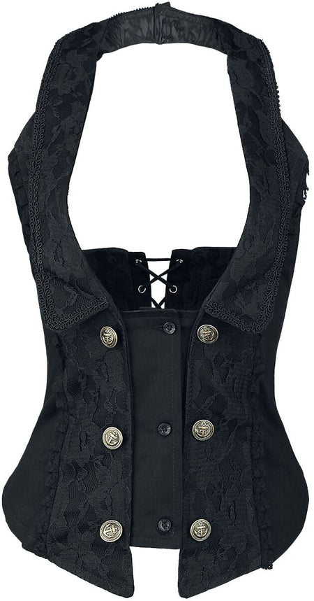 Ceinture Corset  de Burleska - Corset Dos Nus Melissa - S à XL - pour Femme - noir - Burleska