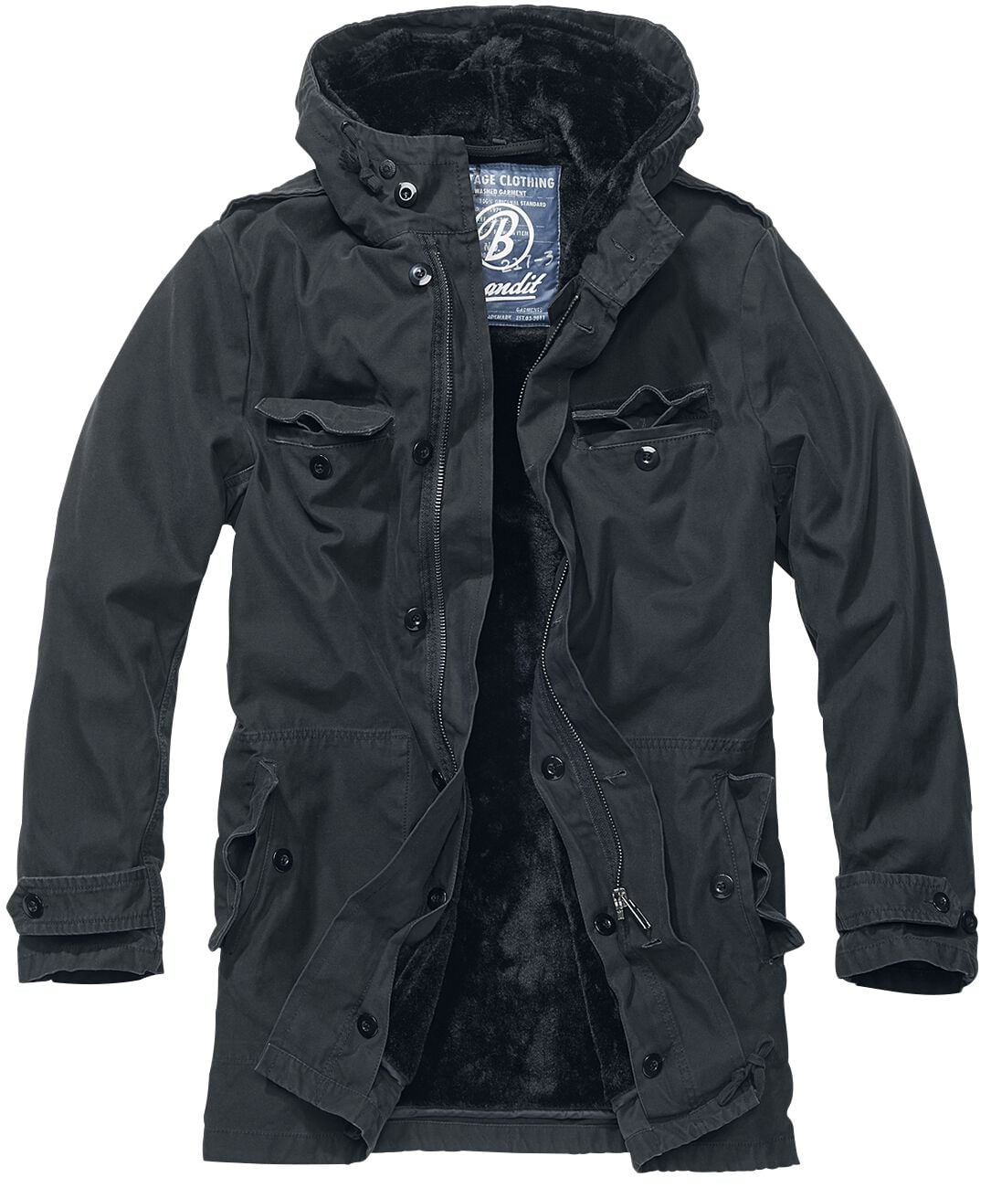 Manteau d'hiver  de Brandit - Parka - S à 7XL - pour Homme - noir - Brandit