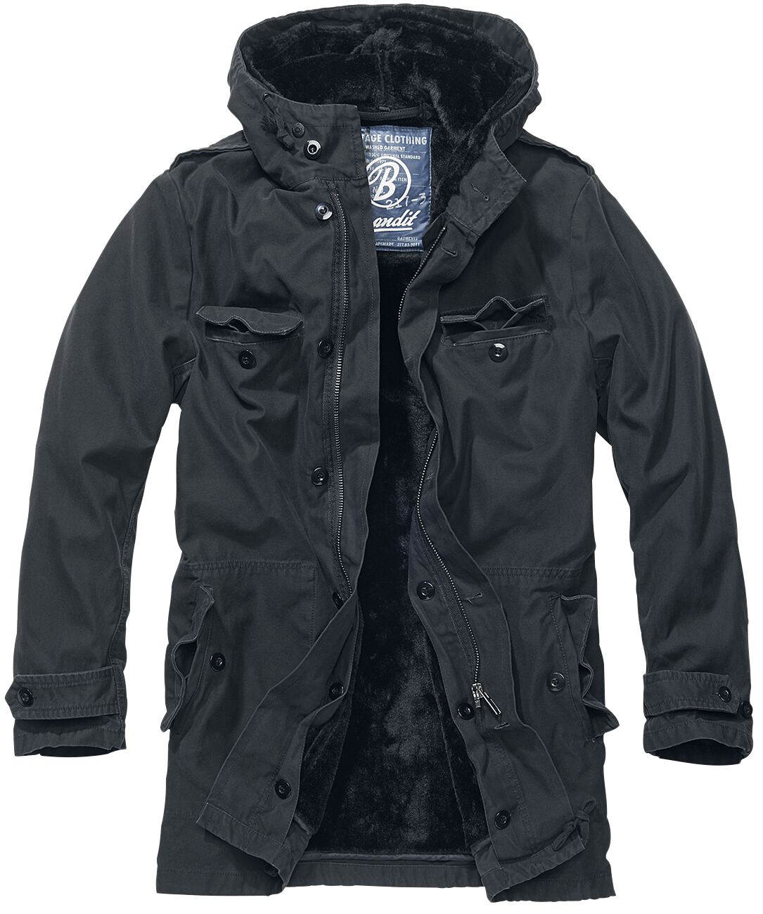Manteau d'hiver  de Brandit - Parka - S à 4XL - pour Homme - noir - Brandit