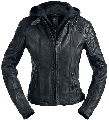 Veste en cuir  de Mauritius - Chasey - S à 6XL - pour Femme - noir - Mauritius