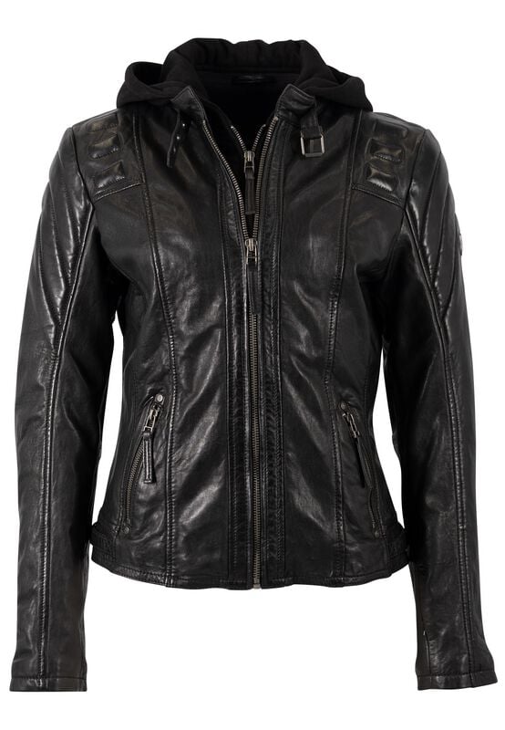Veste en cuir  de Mauritius - Chasey - S à 6XL - pour Femme - noir - Mauritius