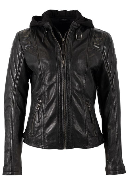 Veste en cuir  de Mauritius - Chasey - S à 6XL - pour Femme - noir - Mauritius