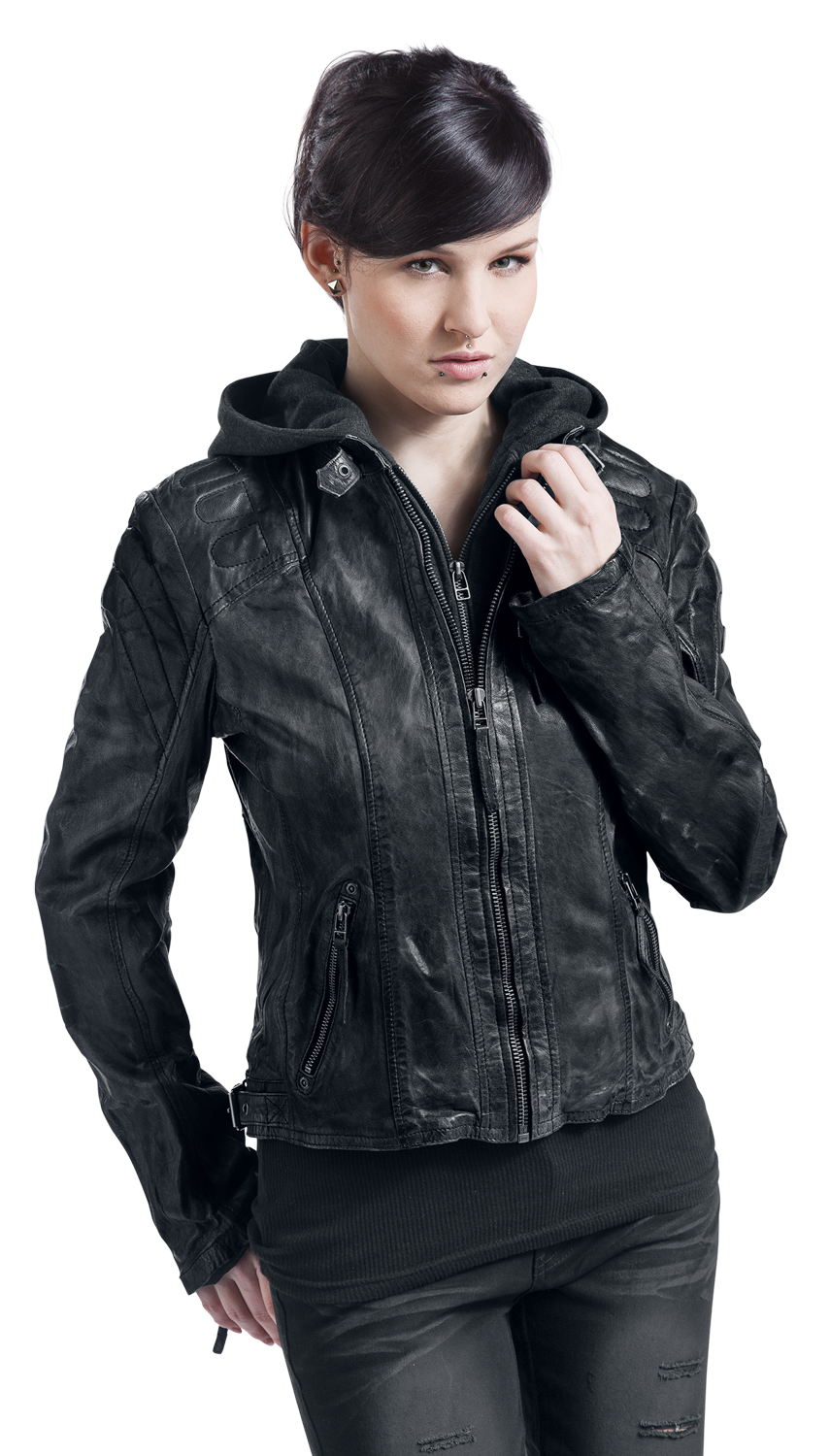 Veste en cuir  de Mauritius - Chasey - S à 6XL - pour Femme - noir - Mauritius - View 2