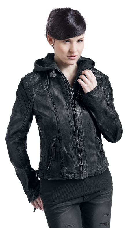 Veste en cuir  de Mauritius - Chasey - S à 6XL - pour Femme - noir - Mauritius - View 2