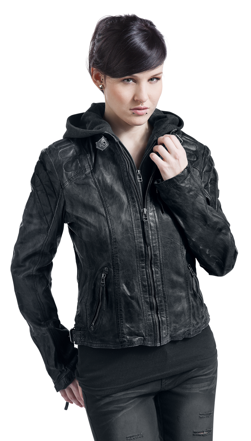 Veste en cuir  de Mauritius - Chasey - S à 6XL - pour Femme - noir - Mauritius - View 2