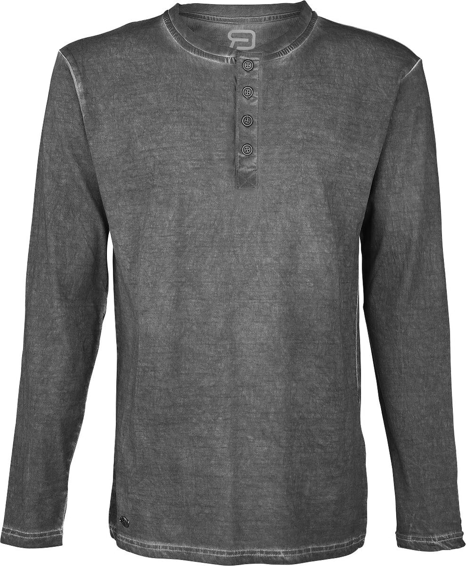 T-shirt manches longues  de RED by EMP - Spray Dye Henley - S à 5XL - pour Homme - gris foncé - RED by EMP