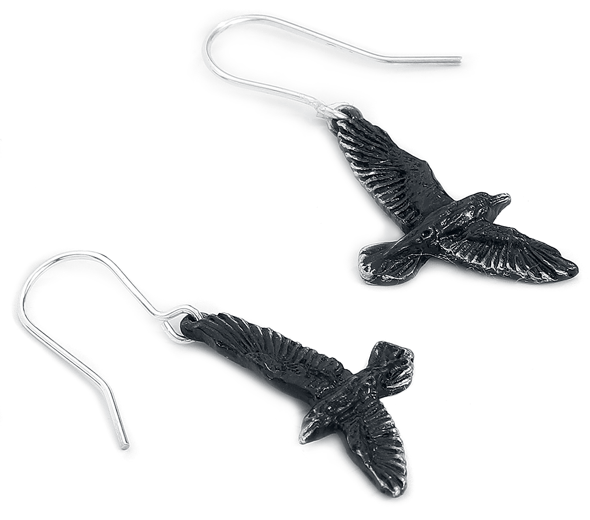Boucles d'oreilles Gothic de Alchemy Gothic - Corbeau Noir - pour Femme - noir - Alchemy Gothic - View 2