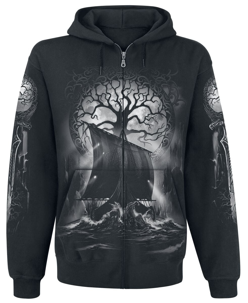 Sweat-shirt zippé à capuche  de Toxic Angel - Naglfar - S à 5XL - pour Homme - noir - Toxic Angel