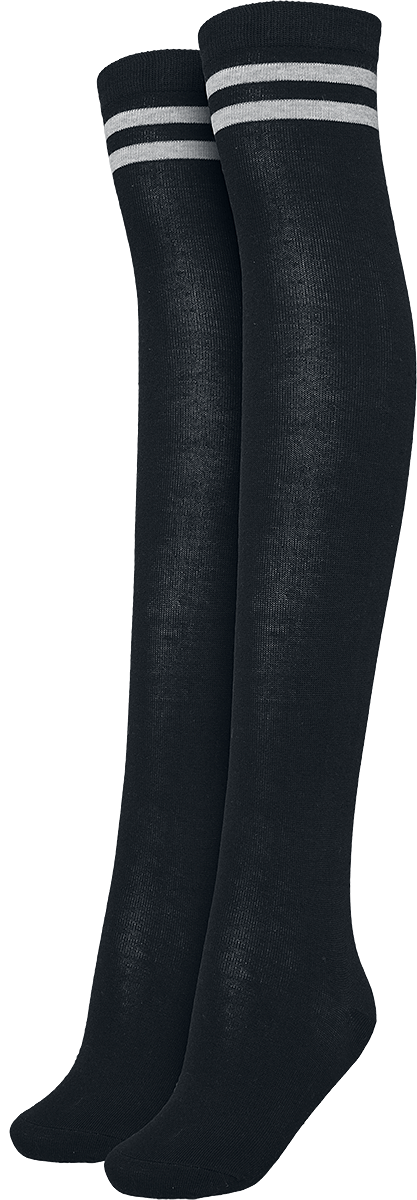 Chaussettes montantes  de Urban Classics - Chaussettes Montantes - Lot De 2 Paires - EU36-39 à EU 40-42 - pour Femme - noir/noir-gris - Urban Classics - View 2